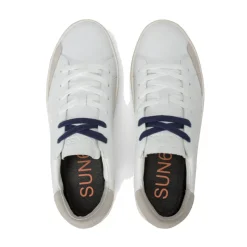 Sneakers Uomo Sun68 Street Leather in Pelle Bianca