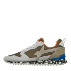 Sneakers Uomo W6YZ Jet-M. in Tessuto Tecnico e Suede colore White Militare e Stone