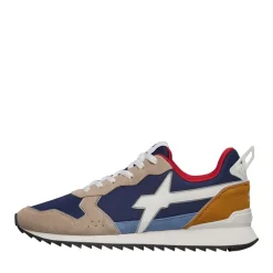 Sneakers Uomo W6YZ Jet-M. in Tessuto Tecnico e Suede colore Beige Navy e Stone