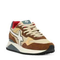 Sneakers Uomo W6YZ Yak-M. in Tessuto Tecnico e Suede colore Chestnut Beige Fire
