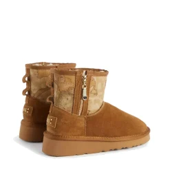 Stivaletti Imbottiti 1A Classe Alviero Martini in Pelle Scamosciata Beige con Inserto Geo Classic 0951