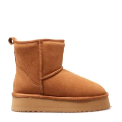 Stivaletti Imbottiti Midi Platform S by MASSIMO SANTINI linea Polly in Velour color Cammello