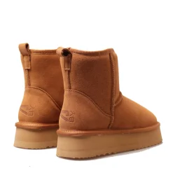 Stivaletti Imbottiti Midi Platform S by MASSIMO SANTINI linea Polly in Velour color Cammello