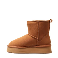 Stivaletti Imbottiti Midi Platform S by MASSIMO SANTINI linea Polly in Velour color Cammello