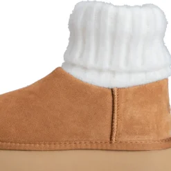 Stivaletti Imbottiti Platform S by MASSIMO SANTINI linea Penny in Velour e Maglia color Cammello