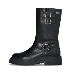 Stivali Donna LIU JO Rumi 26 Biker Boots in Pelle Nera