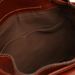 Zaino Donna con Pattina THE BRIDGE in Pelle Marrone linea Basic