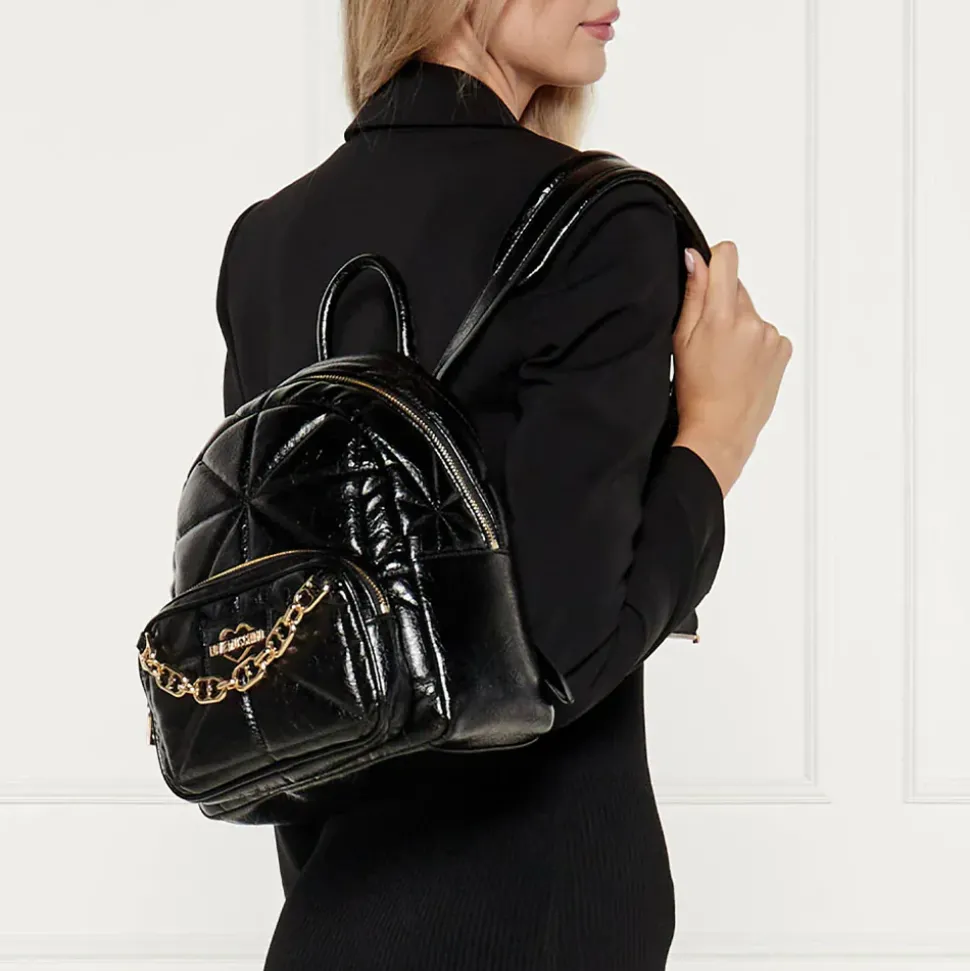 Zaino Donna LOVE MOSCHINO linea Geometric Quilted Trapuntato Nero