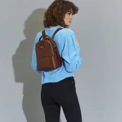 Zaino Donna Piccolo THE BRIDGE in Pelle Marrone linea Pearl District