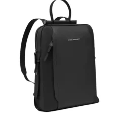 Zaino Donna PIQUADRO Porta Computer in Pelle e Tessuto Nero Linea Circle - CA4576W92T