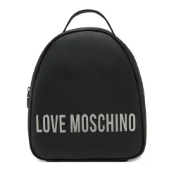 Zaino Donna Small LOVE MOSCHINO linea Maxi Lettering Nero e Nikel