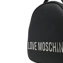 Zaino Donna Small LOVE MOSCHINO linea Maxi Lettering Nero e Nikel