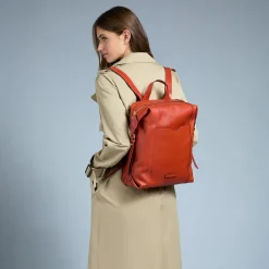 Zaino Donna THE BRIDGE linea Gemma in Pelle Arancio Bruciato