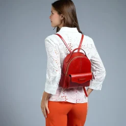 Zaino Donna THE BRIDGE linea Gloria in Pelle Arancio Bruciato