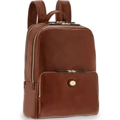 Zaino Due Scomparti con Porta Pc 13" THE BRIDGE in Pelle Marrone linea Story Uomo