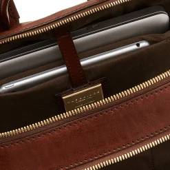Zaino Due Scomparti con Porta Pc 13" THE BRIDGE in Pelle Marrone linea Story Uomo