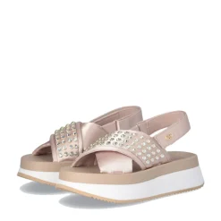 Sandali Platform con Borchie Gioiello LIU JO Dreamy Sandal 02 in Raso color Cipria