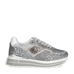 Sneakers Platform Donna LIU JO Maxi Wonder 73 Full Glitter e Inserti in Lurex Silver