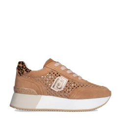 Sneakers Platform LIU JO Dreamy 11 in Pelle Laminata e Traforata Marrone